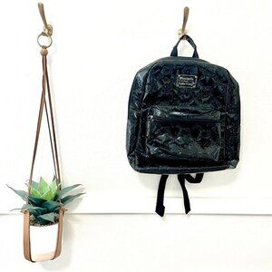Loungefly Loves Hello Kitty Black Faux Patent Leather Backpack